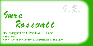 imre rosivall business card